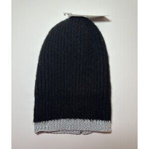 Nordstrom Rack Black‎ Beanie Silver Detailing Women's One Size NWT